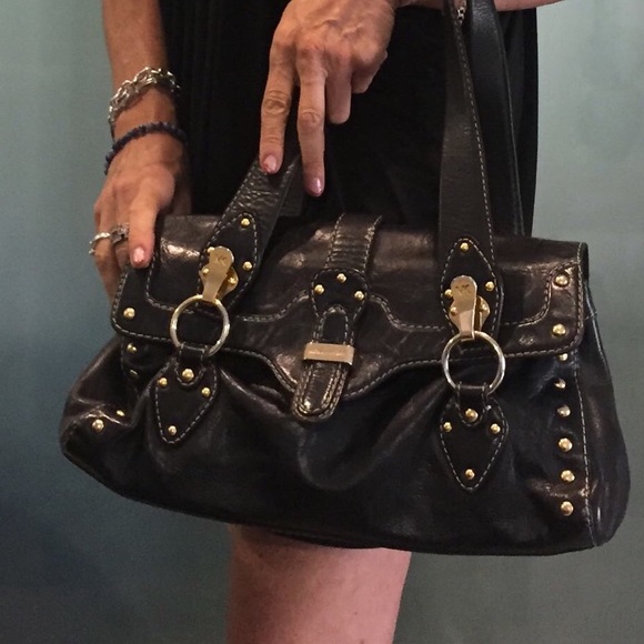 Michael Kors, black leather purse, shoulder bag - Picture 1 of 8